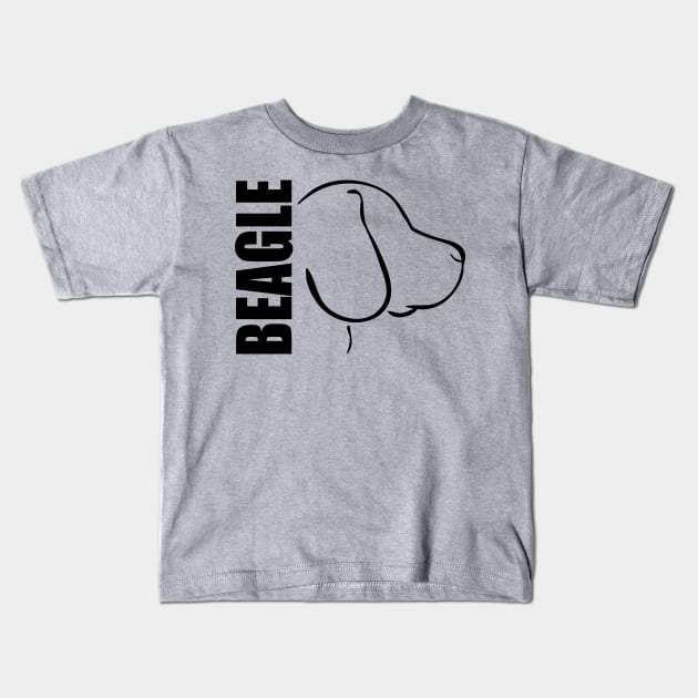 Beagle profile dog lover Kids T-Shirt by wilsigns